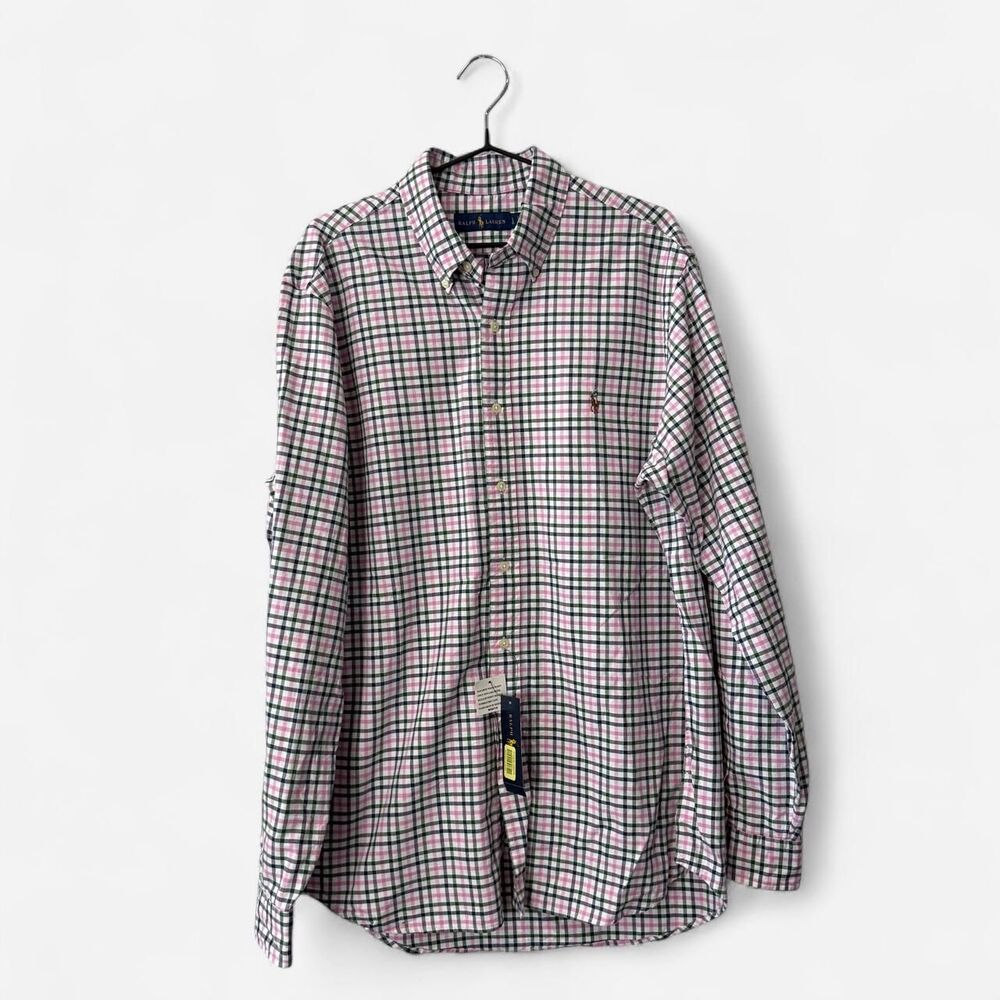 BRAND NEW Polo Ralph Lauren Plaid Button-Down Shirt pink green navy